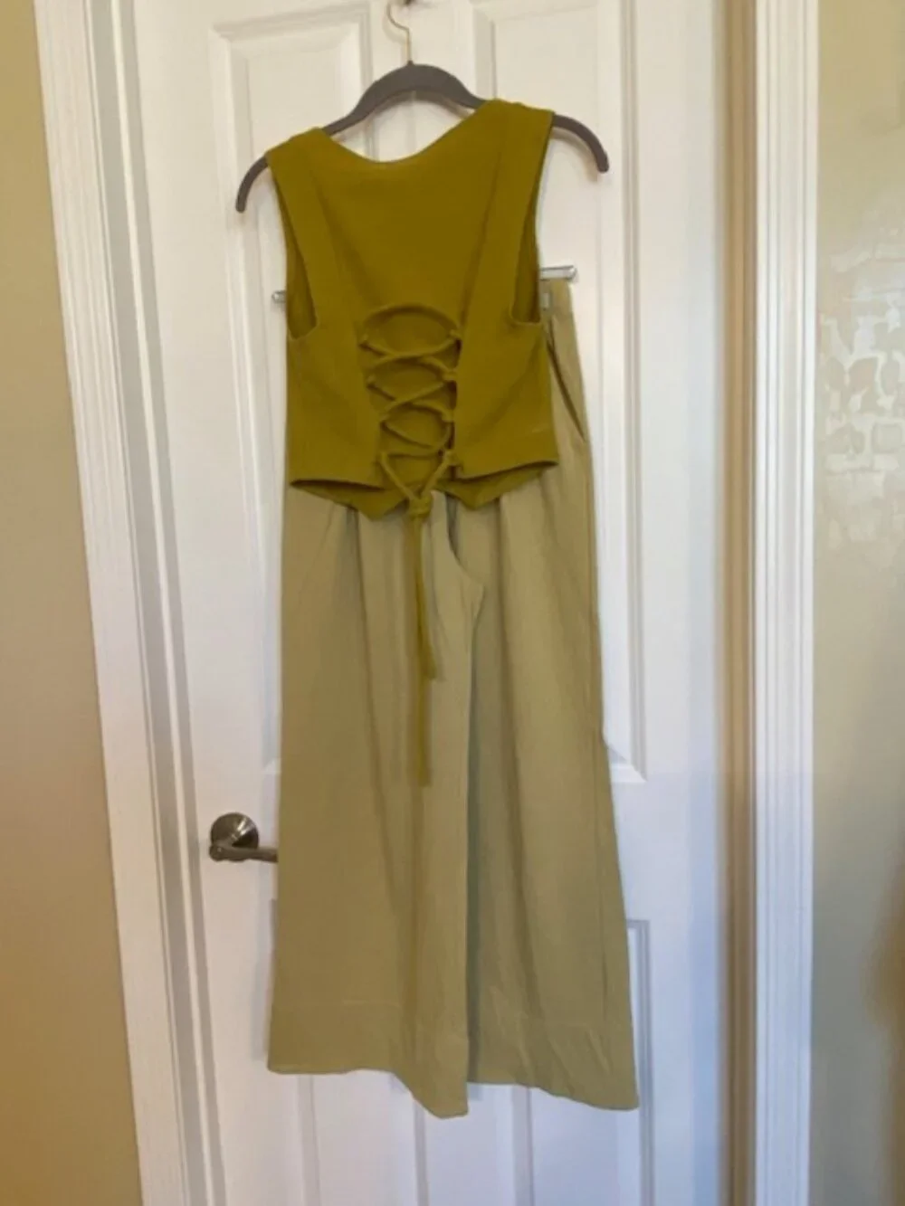 Free People Roxanne Vest and Pants Set Olive Combo XS